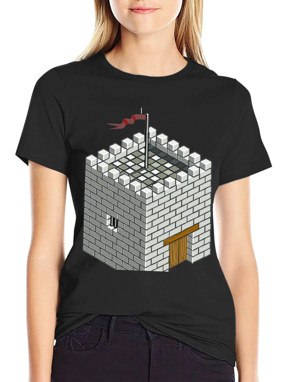 Pixelated Castle Tee - Retro Gaming Style Shirt product image 5