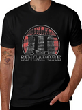 Singapore Vintage Graphic T-Shirt Black Cotton product image 1