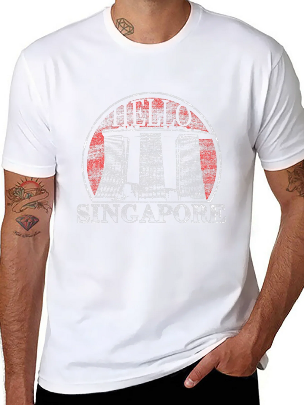 Singapore Vintage Graphic T-Shirt Black Cotton product image 10