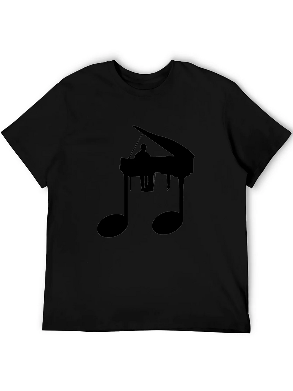 Piano Music Note Graphic Tee - Black Casual Shirt product image 8