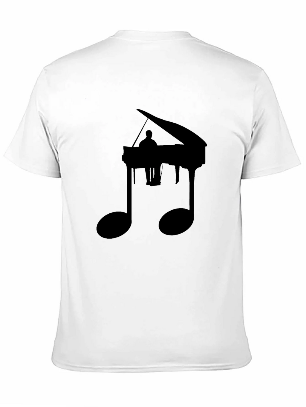 Piano Music Note Graphic Tee - Black Casual Shirt product image 2