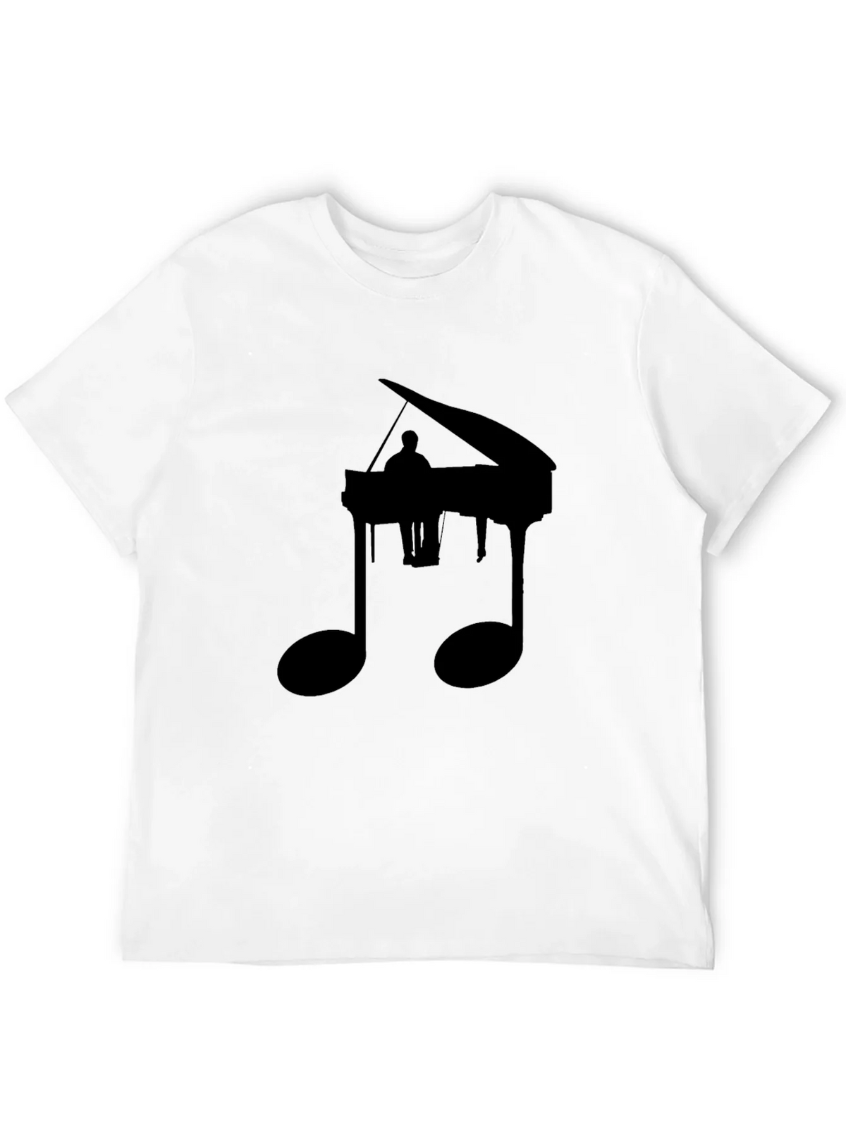 Piano Music Note Graphic Tee - Black Casual Shirt product image 3