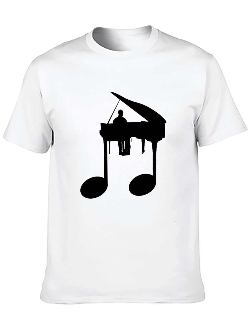 Piano Music Note Graphic Tee - Black Casual Shirt product image 12