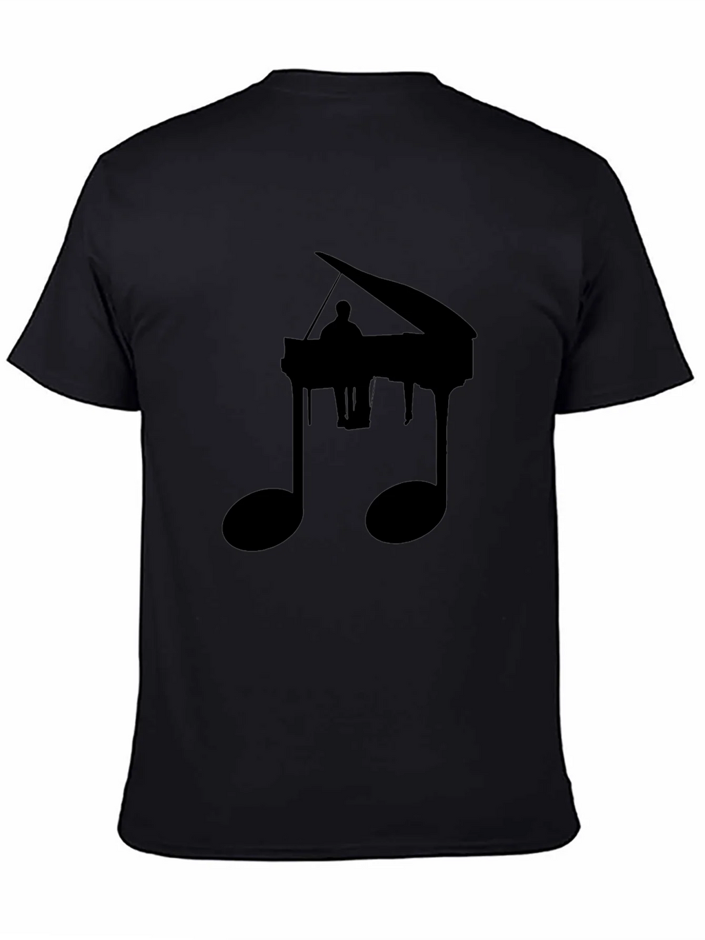 Piano Music Note Graphic Tee - Black Casual Shirt product image 7