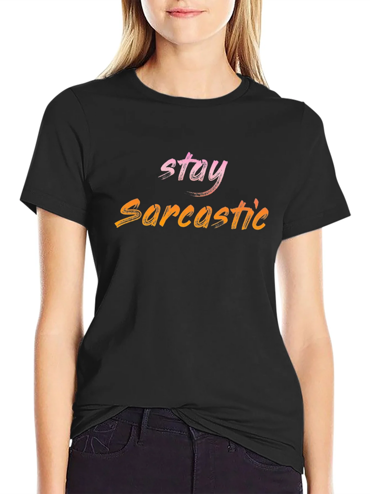 Stay Sarcastic Black T-Shirt product image 5