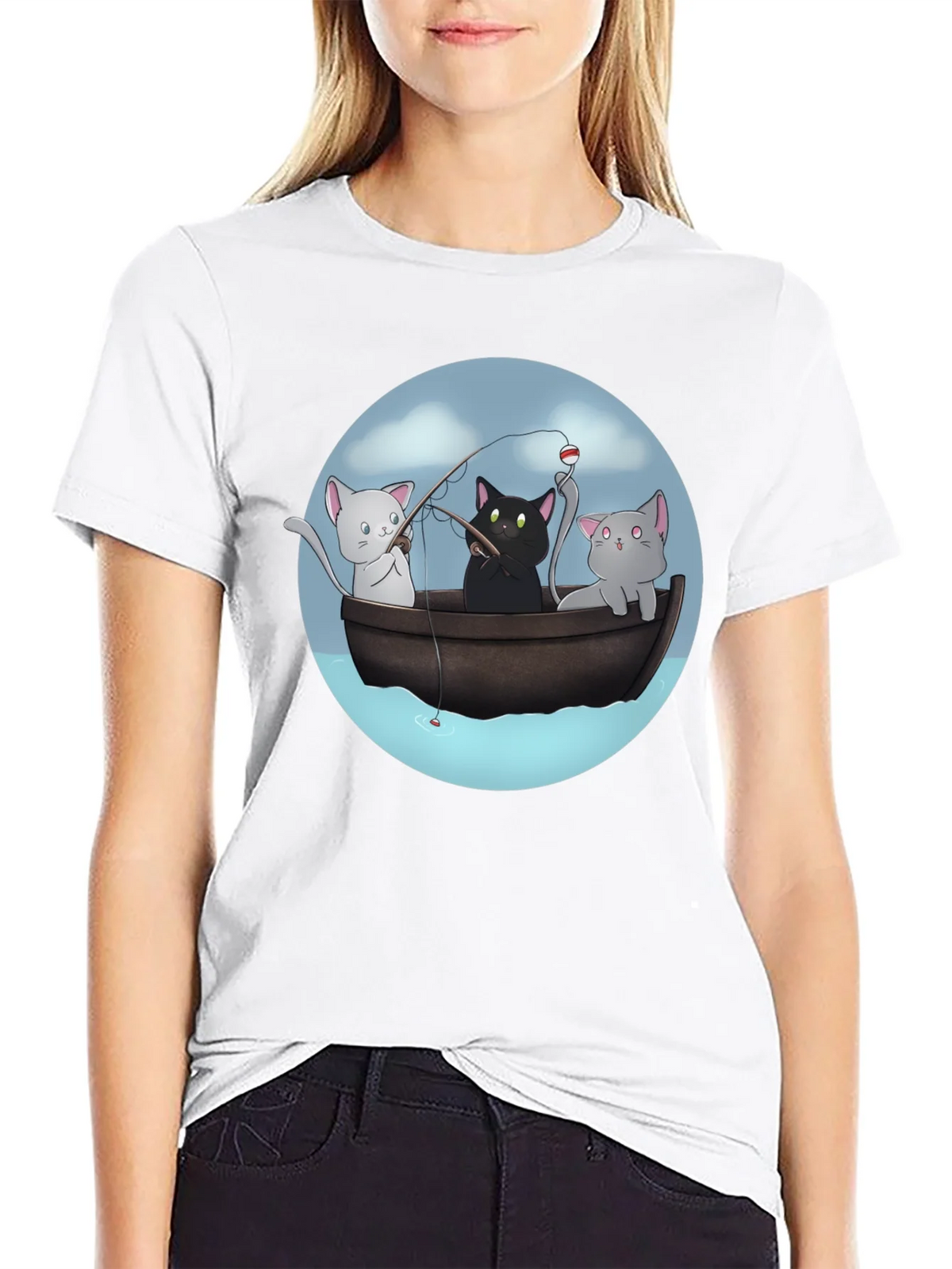 Cats Fishing T-Shirt | Unique Graphic Tee product image 11