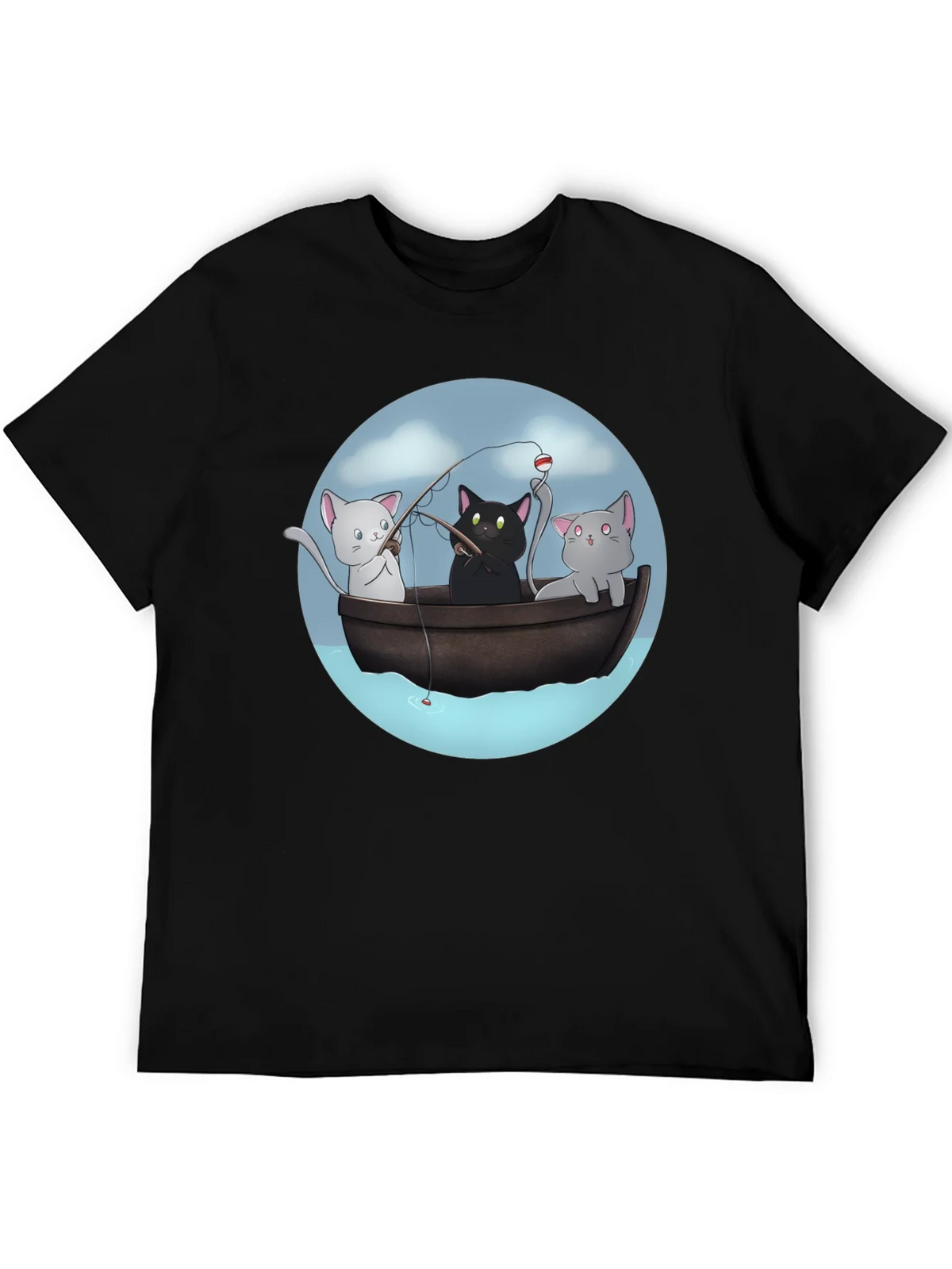 Cats Fishing T-Shirt | Unique Graphic Tee product image 8