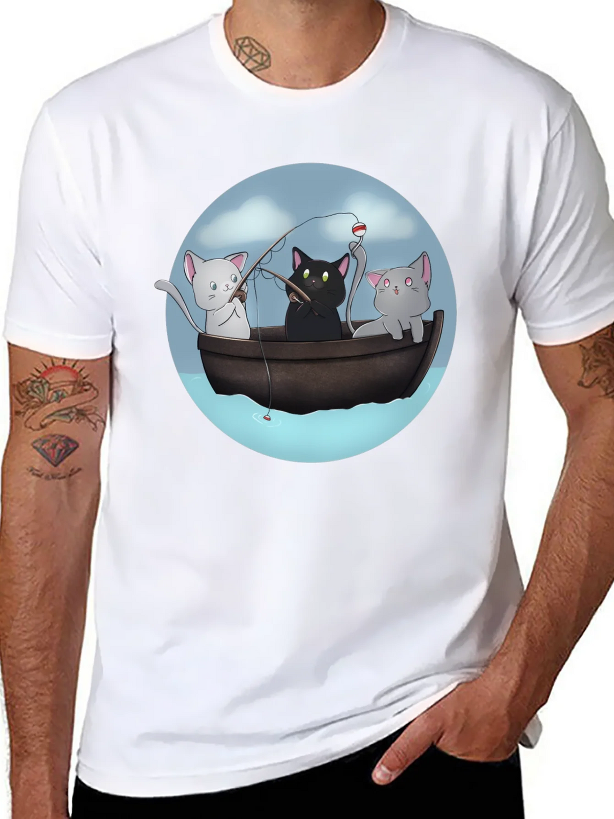 Cats Fishing T-Shirt | Unique Graphic Tee product image 10