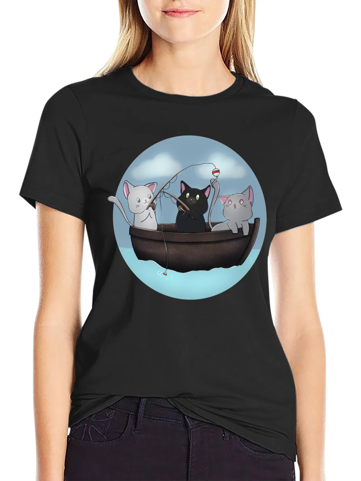 Cats Fishing T-Shirt | Unique Graphic Tee product image 5