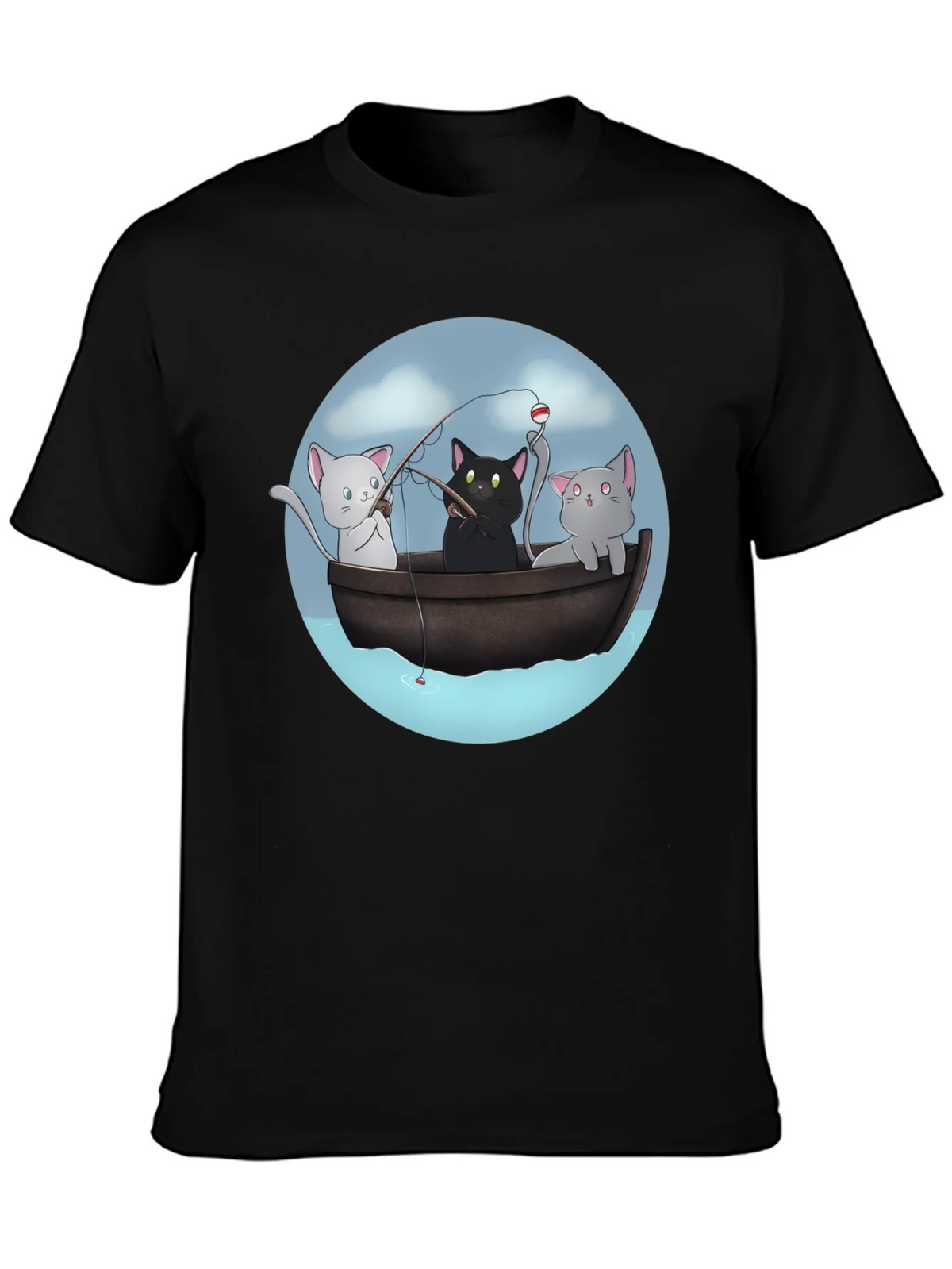 Cats Fishing T-Shirt | Unique Graphic Tee product image 6