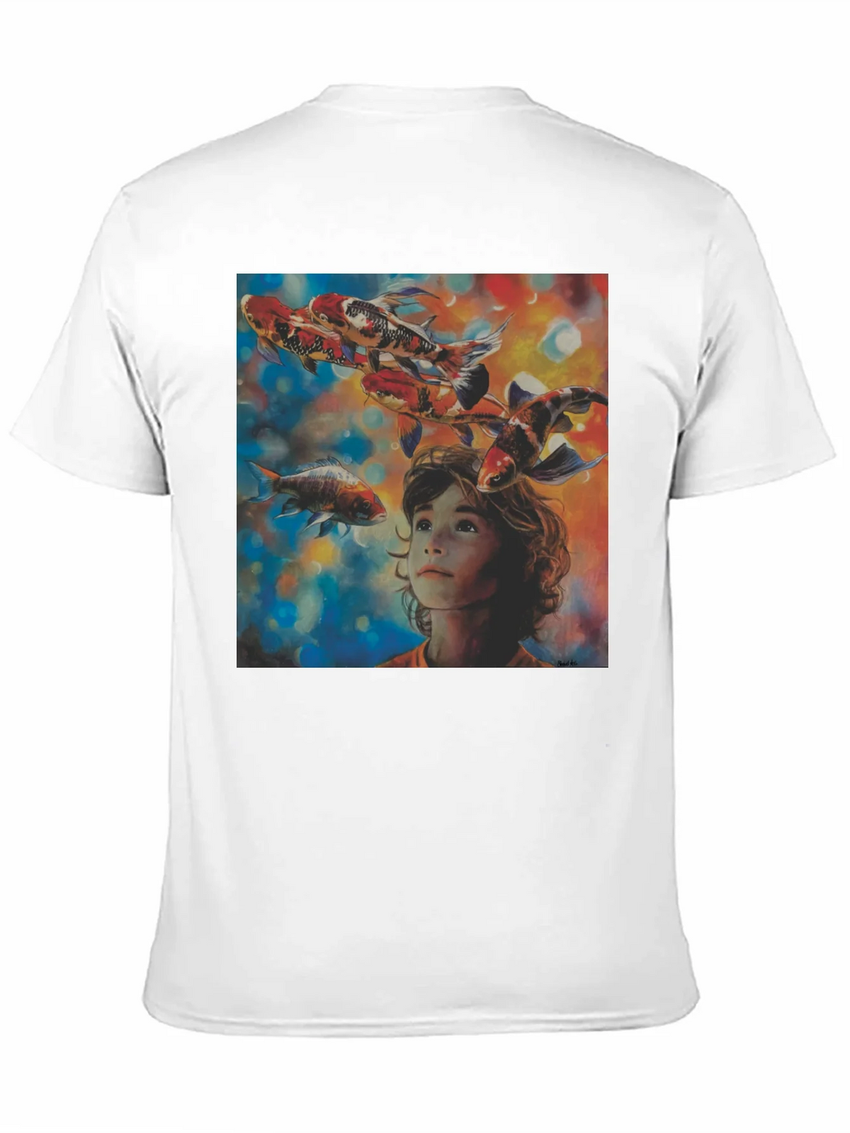 Boy and Koi Fish Graphic T-Shirt product image 2