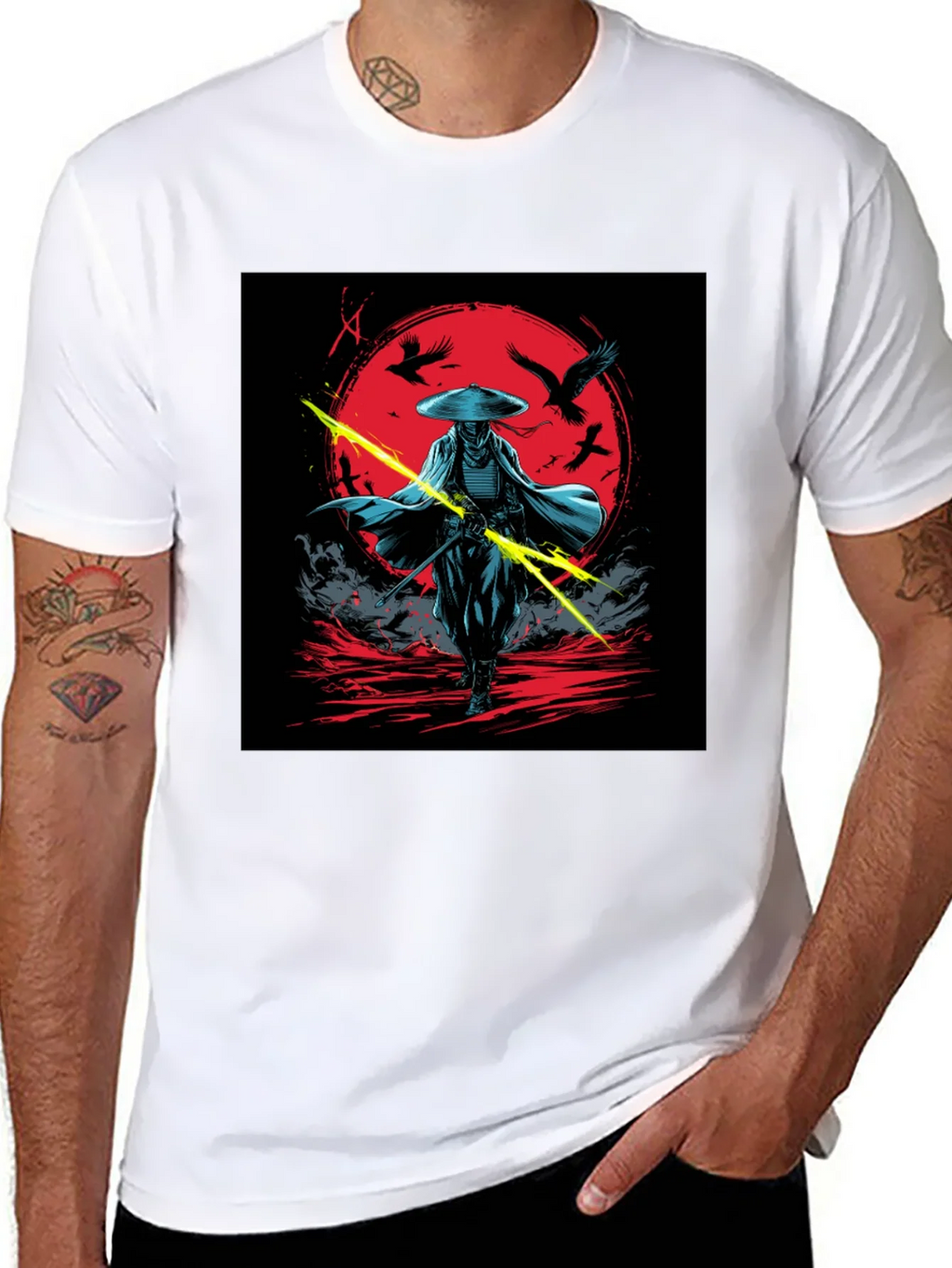 Samurai Warrior Graphic Tee - Black Cotton Shirt product image 10