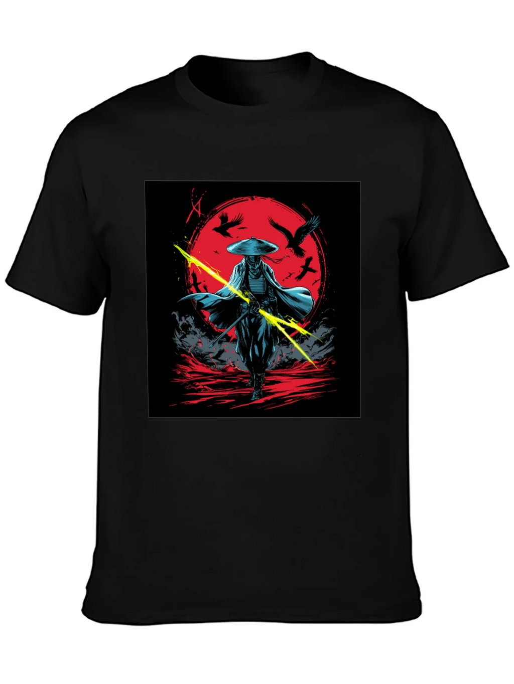 Samurai Warrior Graphic Tee - Black Cotton Shirt product image 6