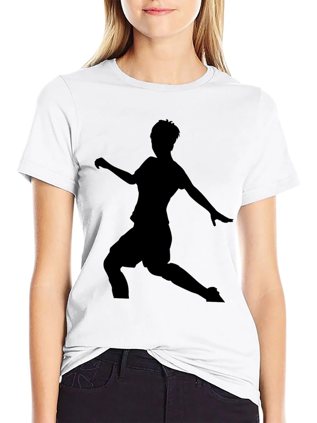Mens Black Soccer Silhouette Graphic Tee product image 11