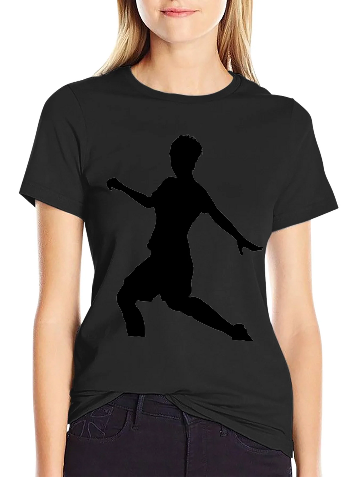 Mens Black Soccer Silhouette Graphic Tee product image 5