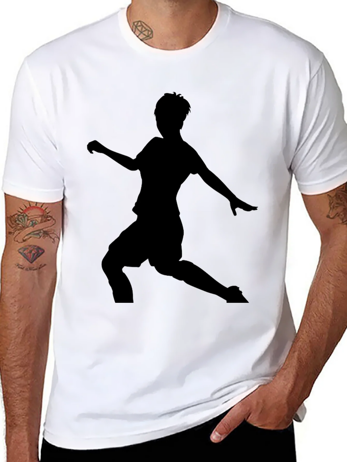 Mens Black Soccer Silhouette Graphic Tee product image 10
