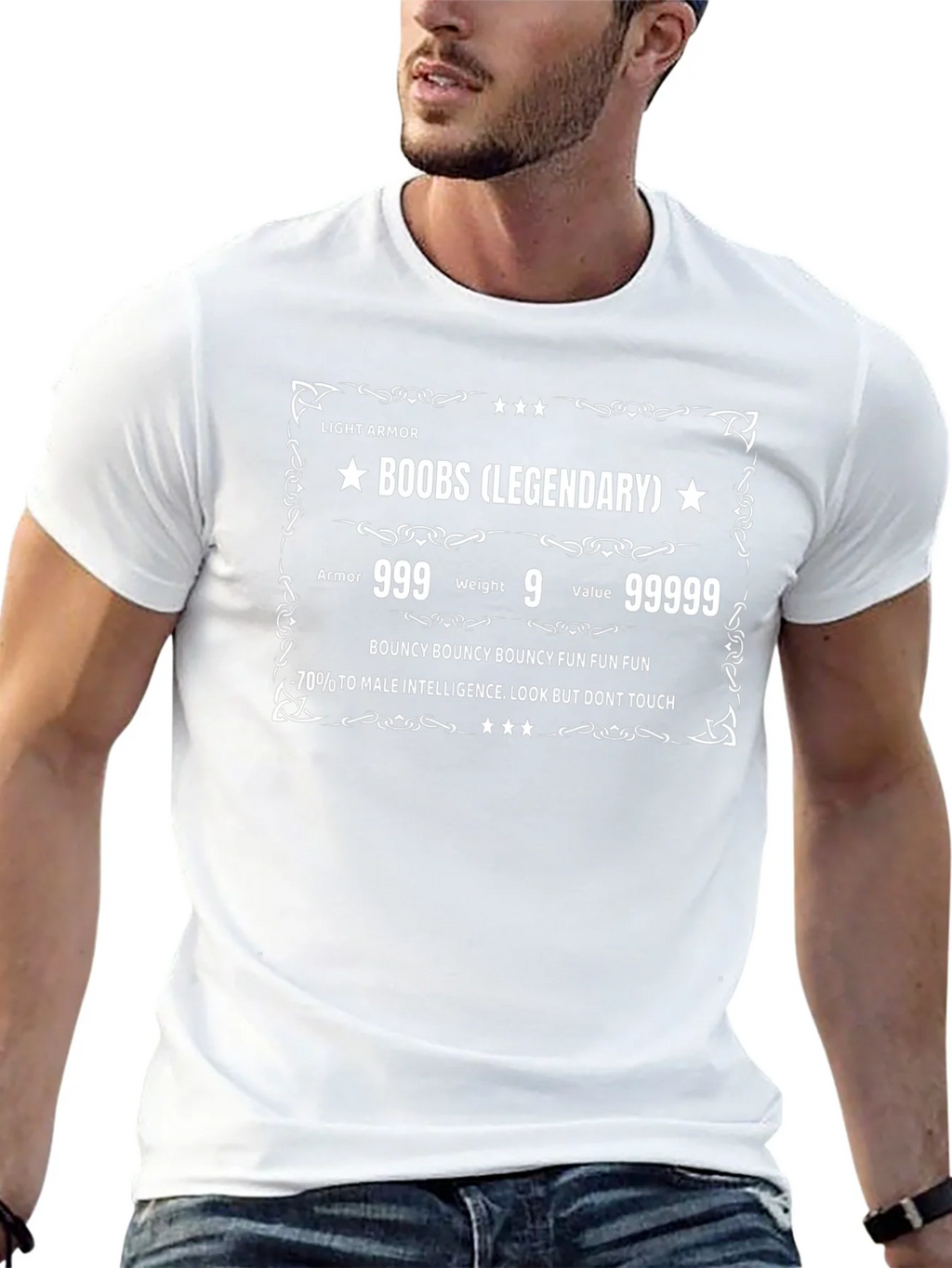 Legendary Boobs Light Armor Funny T-Shirt product image 4