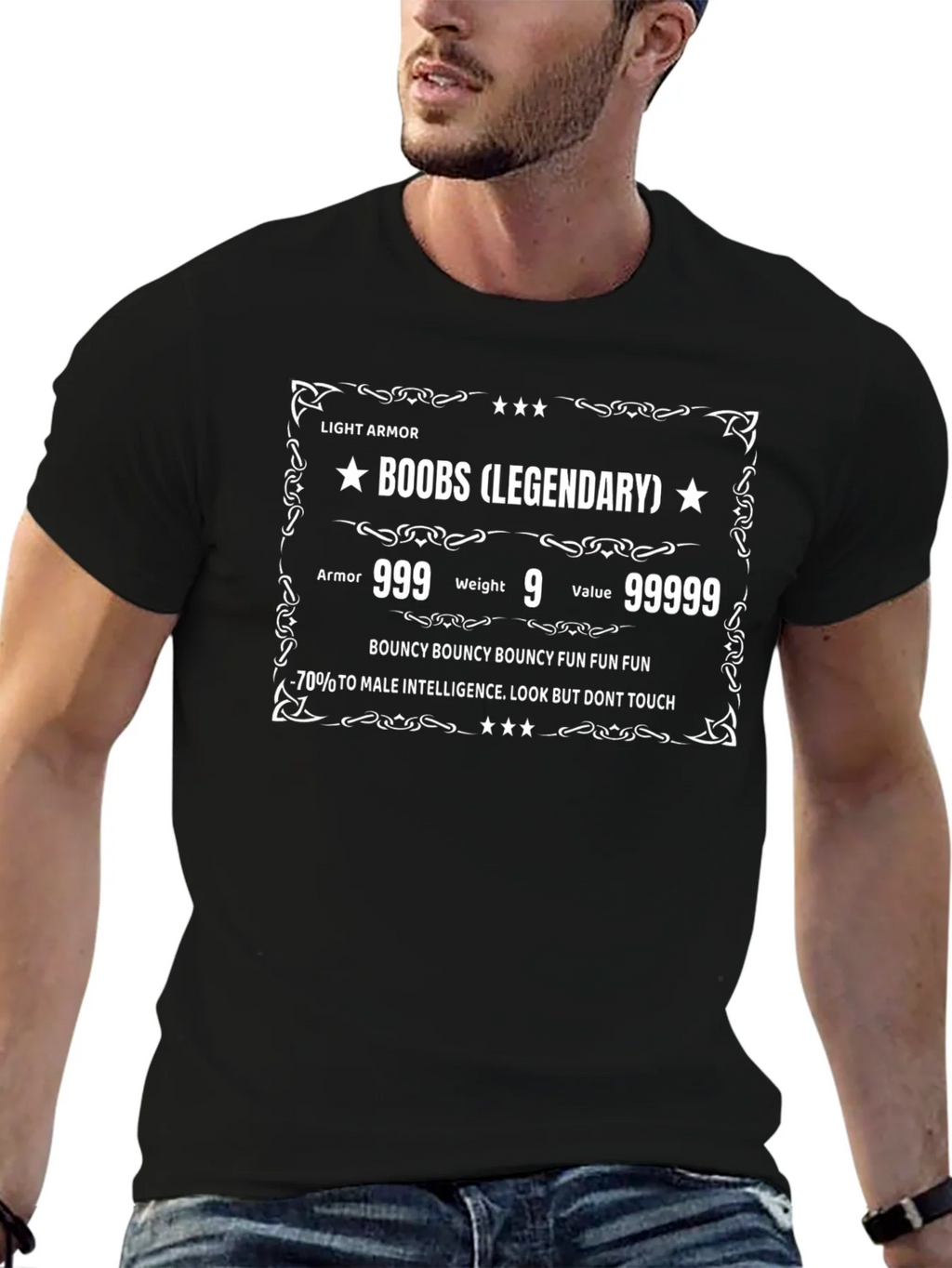 Legendary Boobs Light Armor Funny T-Shirt product image 9