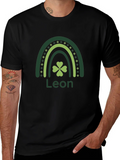 Leon St. Patricks Day Rainbow Clover T-Shirt product image 1