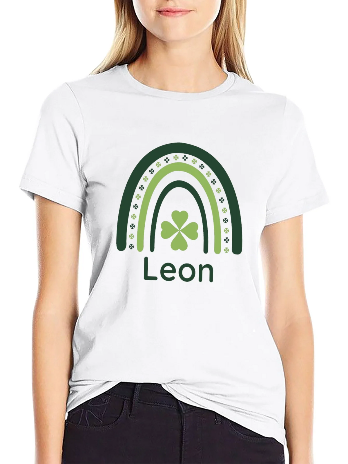 Leon St. Patricks Day Rainbow Clover T-Shirt product image 11
