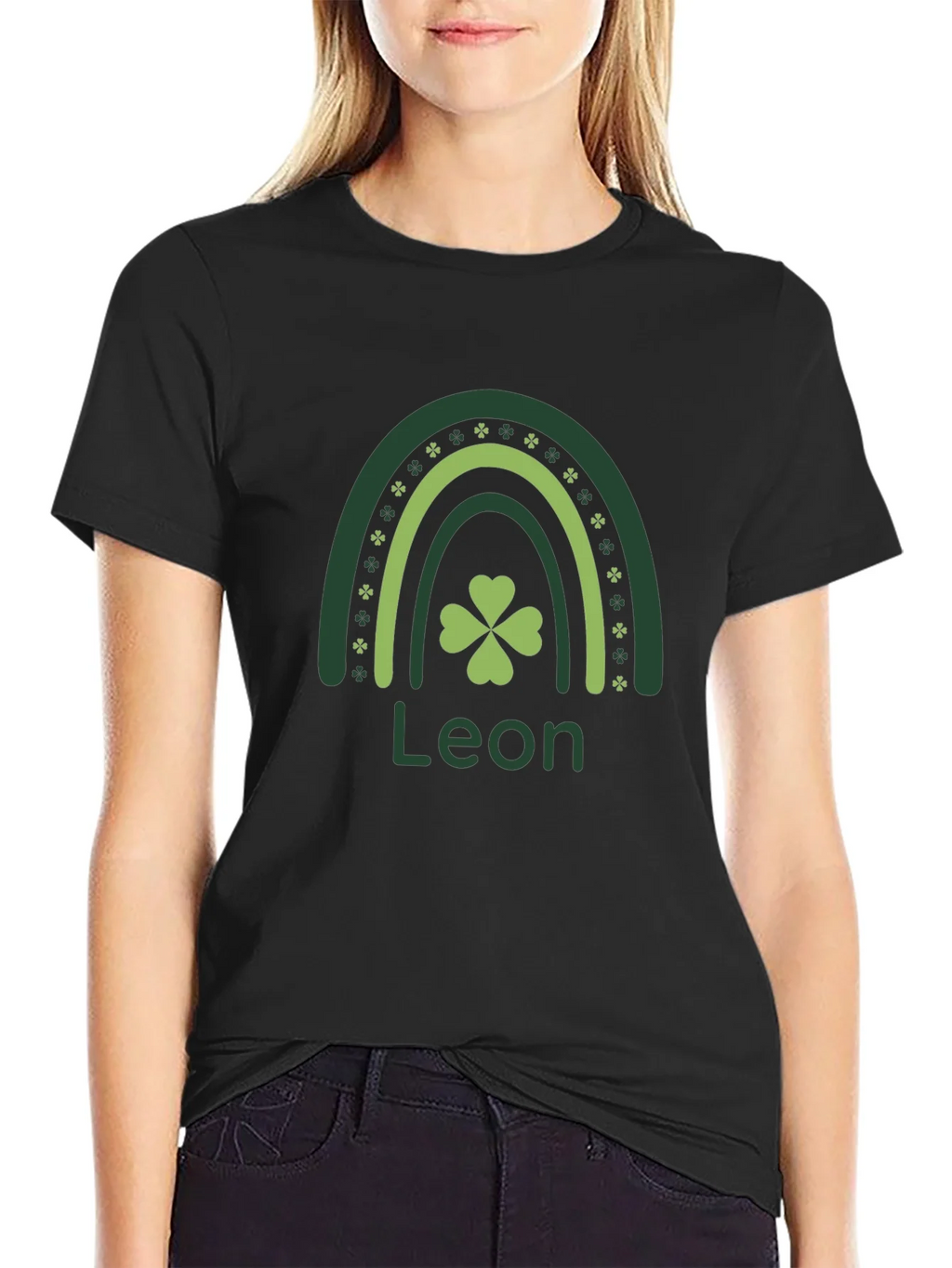 Leon St. Patricks Day Rainbow Clover T-Shirt product image 5