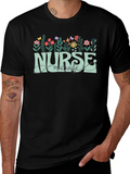 Nurse Midwife Floral Graphic T-Shirt product image 1
