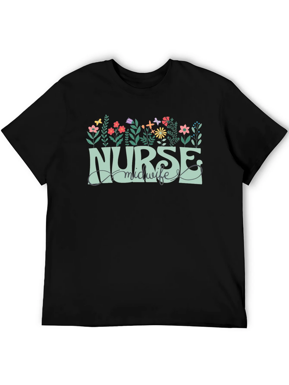 Nurse Midwife Floral Graphic T-Shirt product image 8