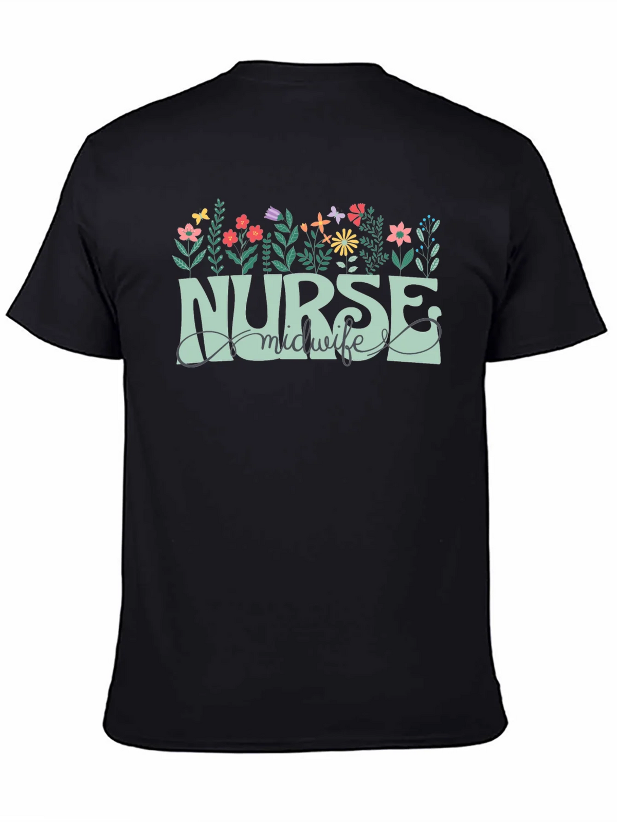 Nurse Midwife Floral Graphic T-Shirt product image 7