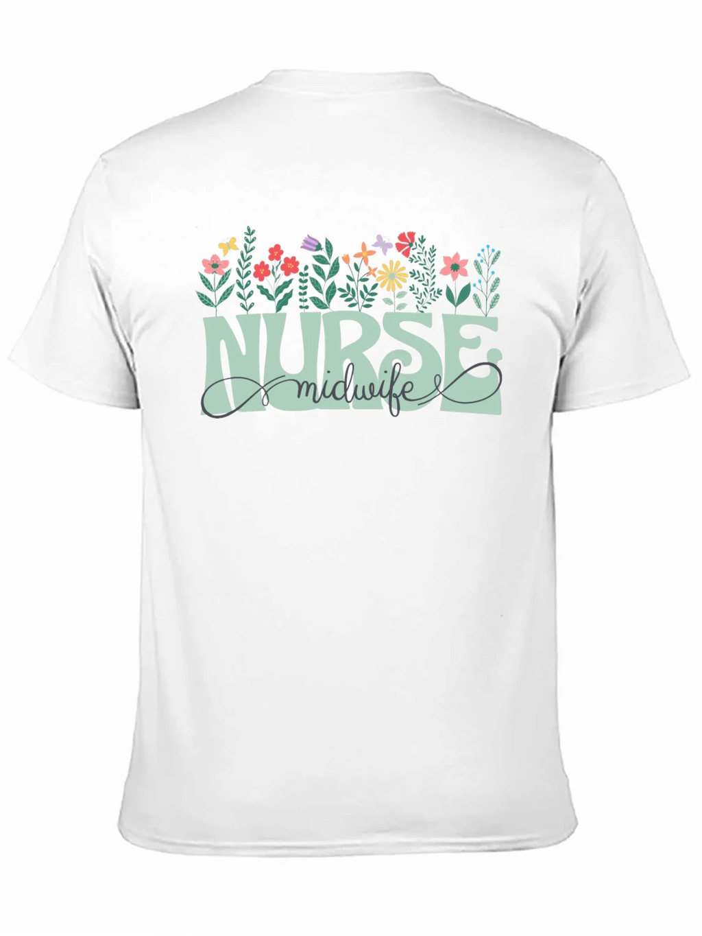 Nurse Midwife Floral Graphic T-Shirt product image 2