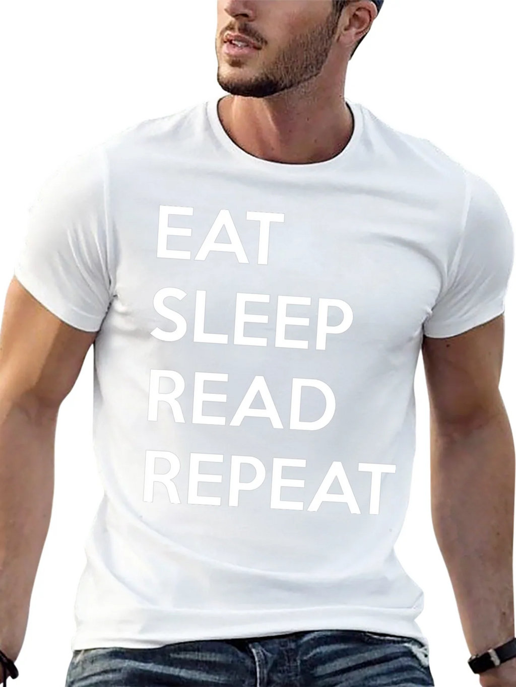 Eat Sleep Read Repeat Black T-Shirt product image 4