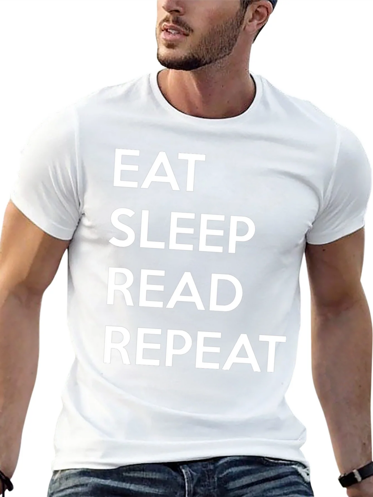 Eat Sleep Read Repeat Black T-Shirt product image 4