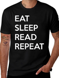 Eat Sleep Read Repeat Black T-Shirt product image 1