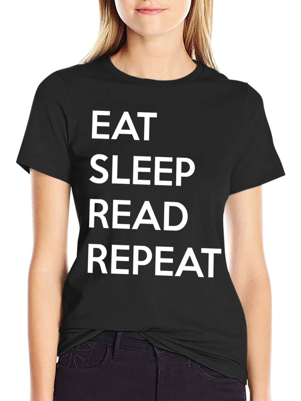 Eat Sleep Read Repeat Black T-Shirt product image 5