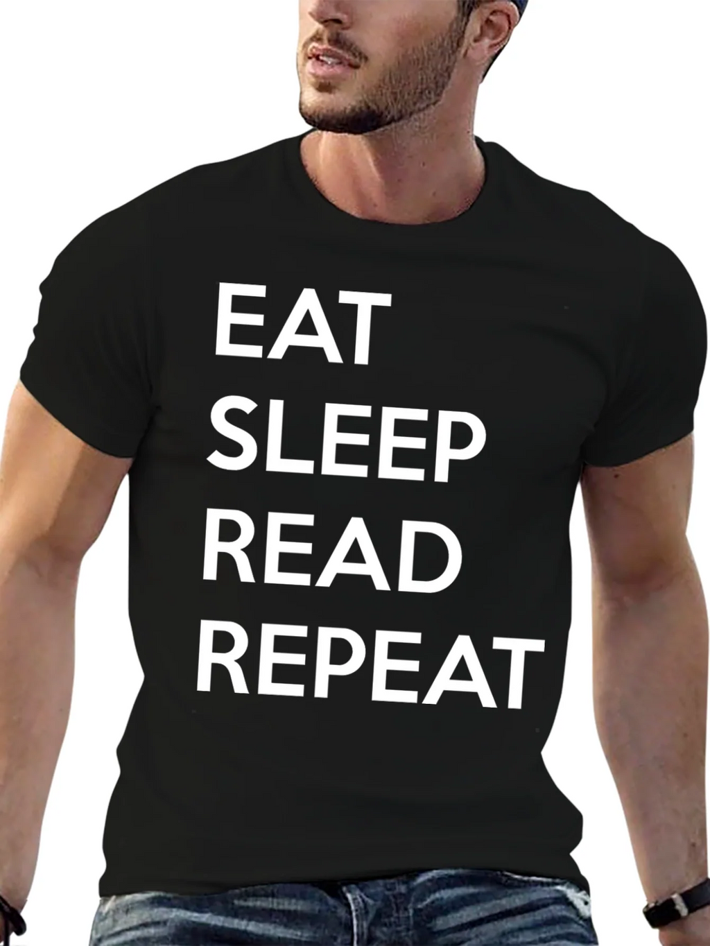 Eat Sleep Read Repeat Black T-Shirt product image 9