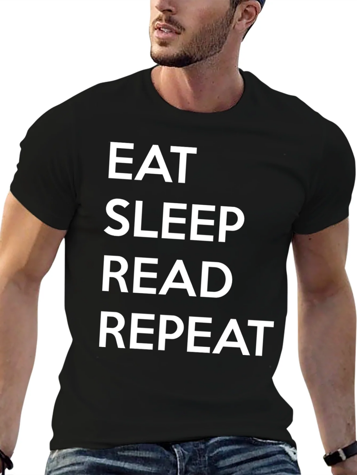 Eat Sleep Read Repeat Black T-Shirt product image 9