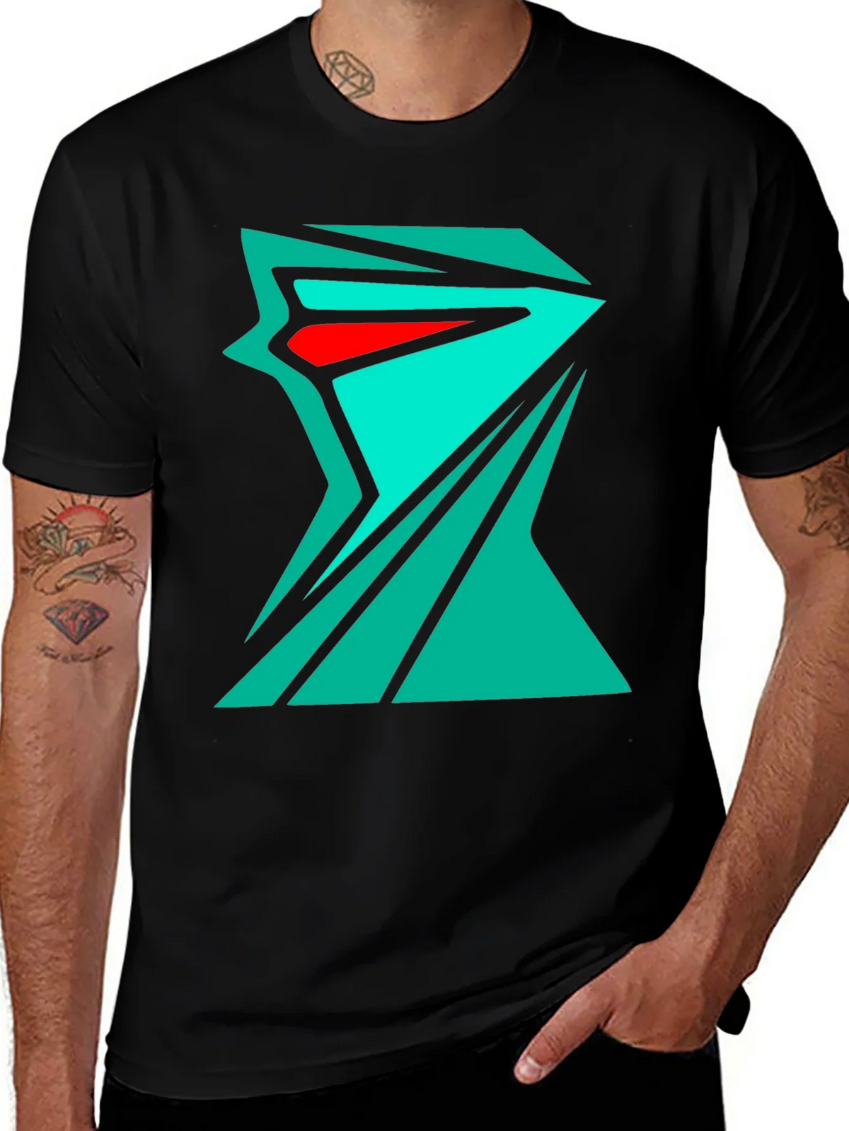 Abstract Geometric Tee - Edgy Streetwear Style product image 1