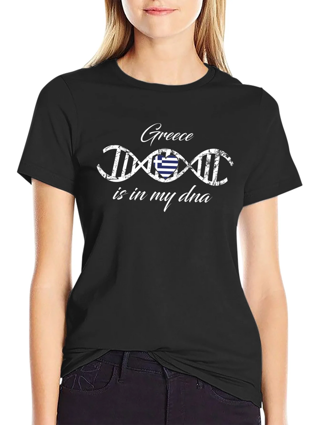 Greece is in My DNA T-Shirt - Black Graphic Tee product image 5