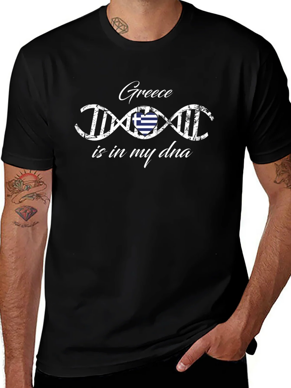 Greece is in My DNA T-Shirt - Black Graphic Tee product image 1