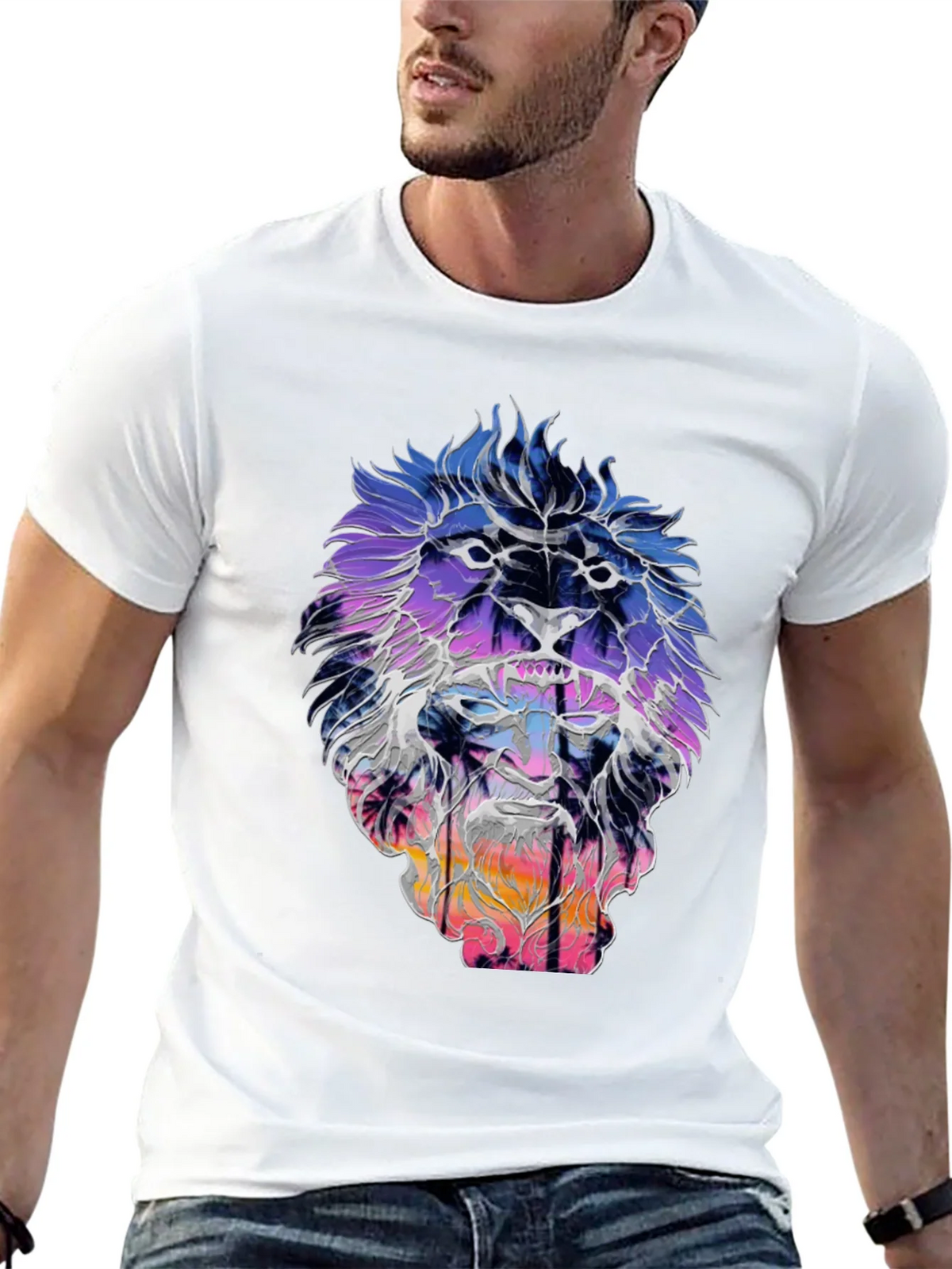 Lion Sunset Graphic Tee - Unique Design product image 4
