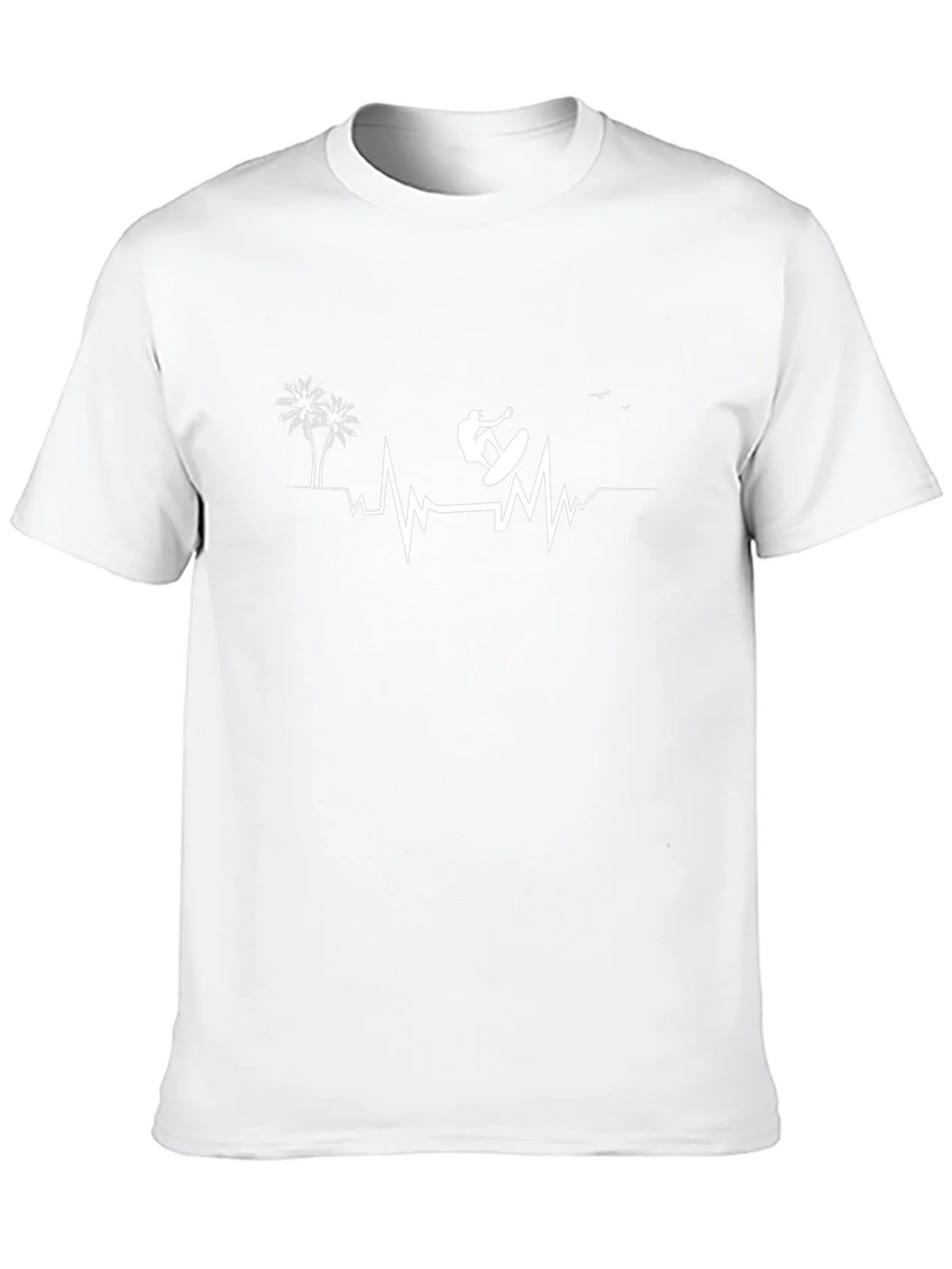Surfing Heartbeat Graphic Tee - Casual Cotton Comfort product image 12