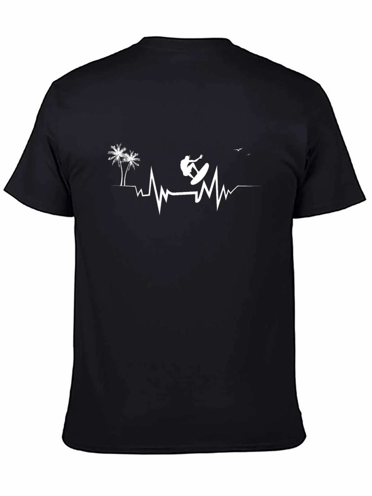Surfing Heartbeat Graphic Tee - Casual Cotton Comfort product image 7