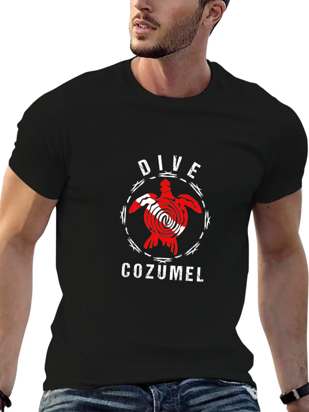 Dive Cozumel Black T-Shirt - Turtle Design product image 9
