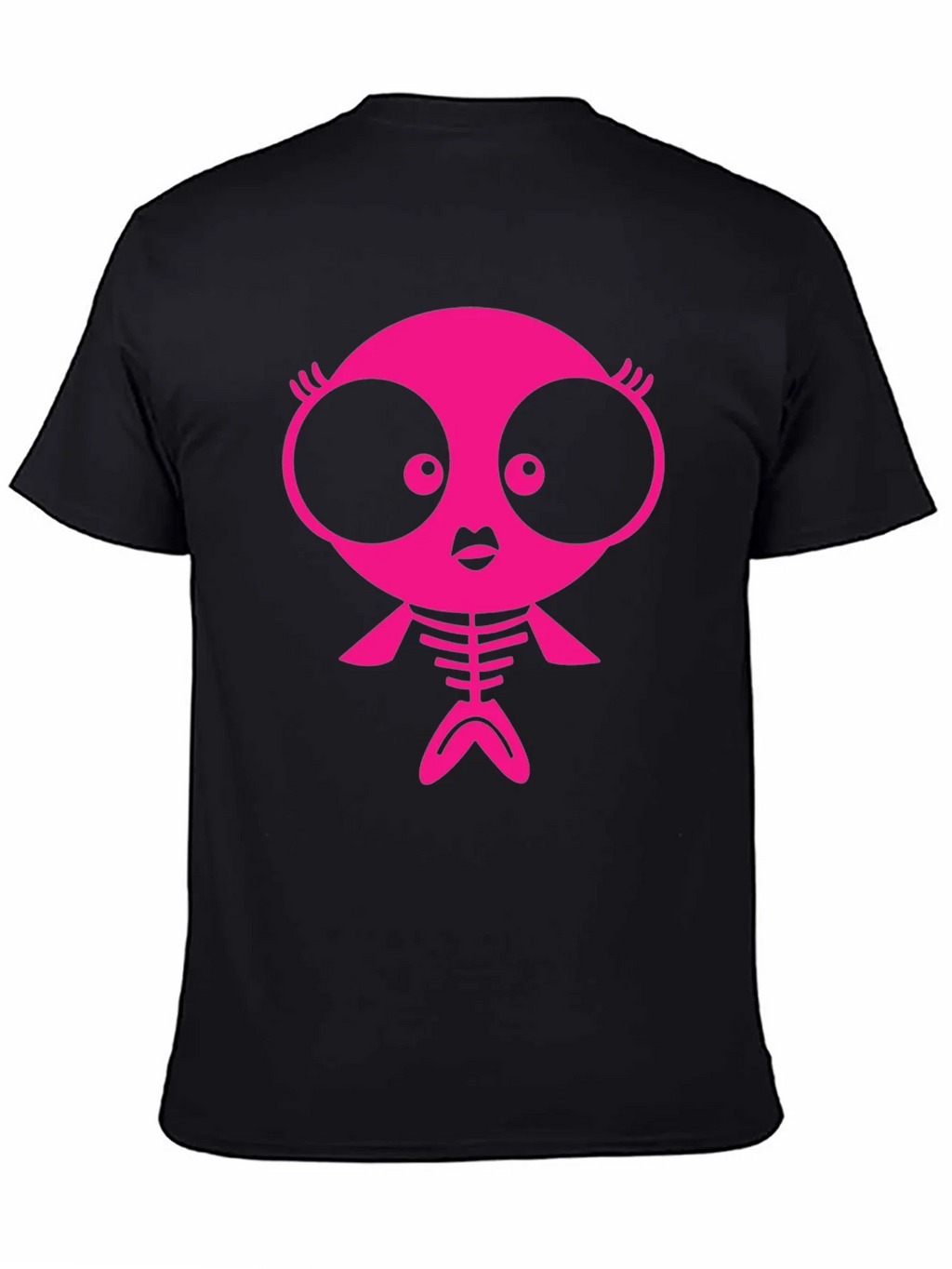 Funky Pink Creature Graphic Black T-Shirt product image 7