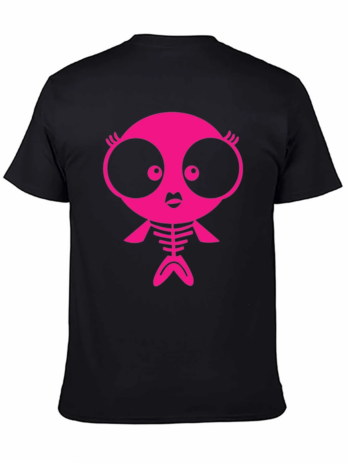 Funky Pink Creature Graphic Black T-Shirt product image 7
