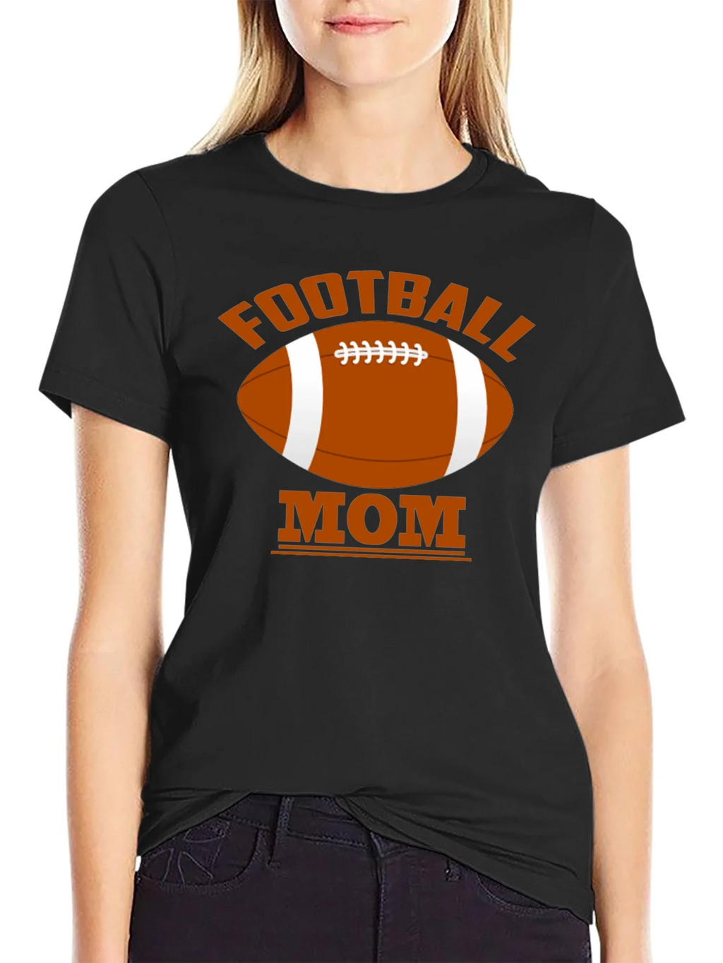 Football Mom Black T-Shirt product image 5