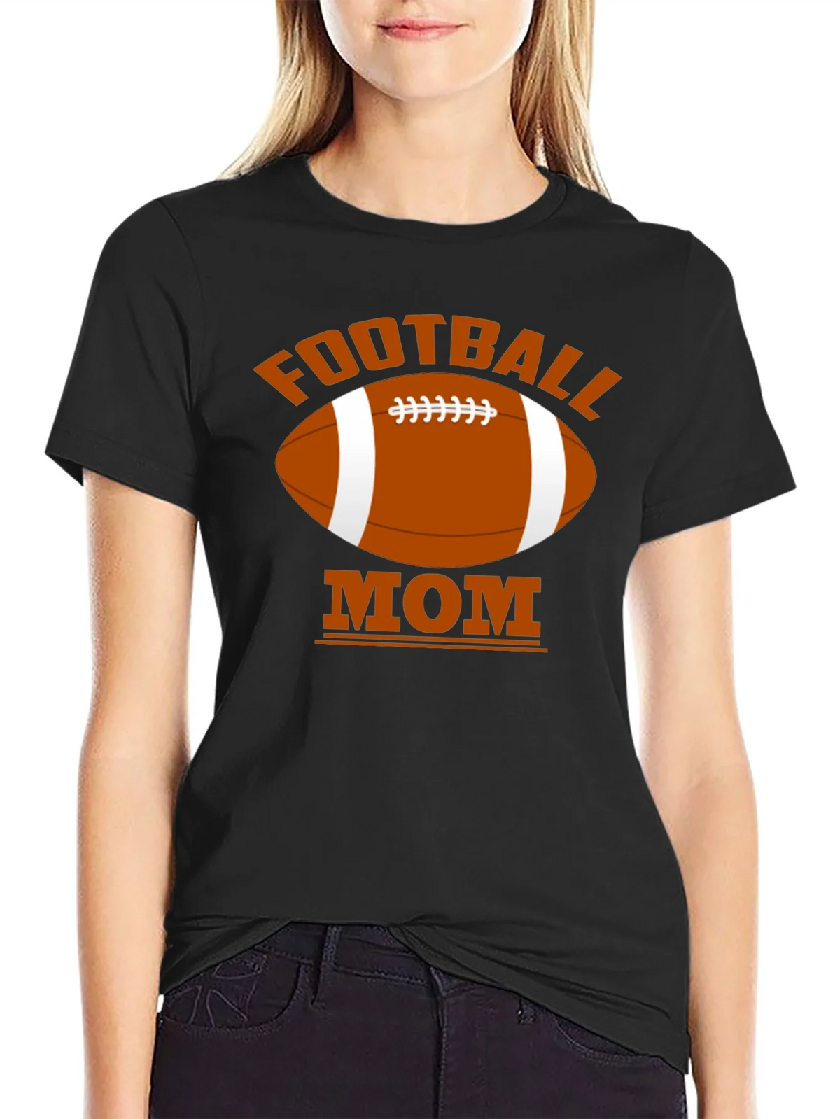 Football Mom Black T-Shirt product image 5