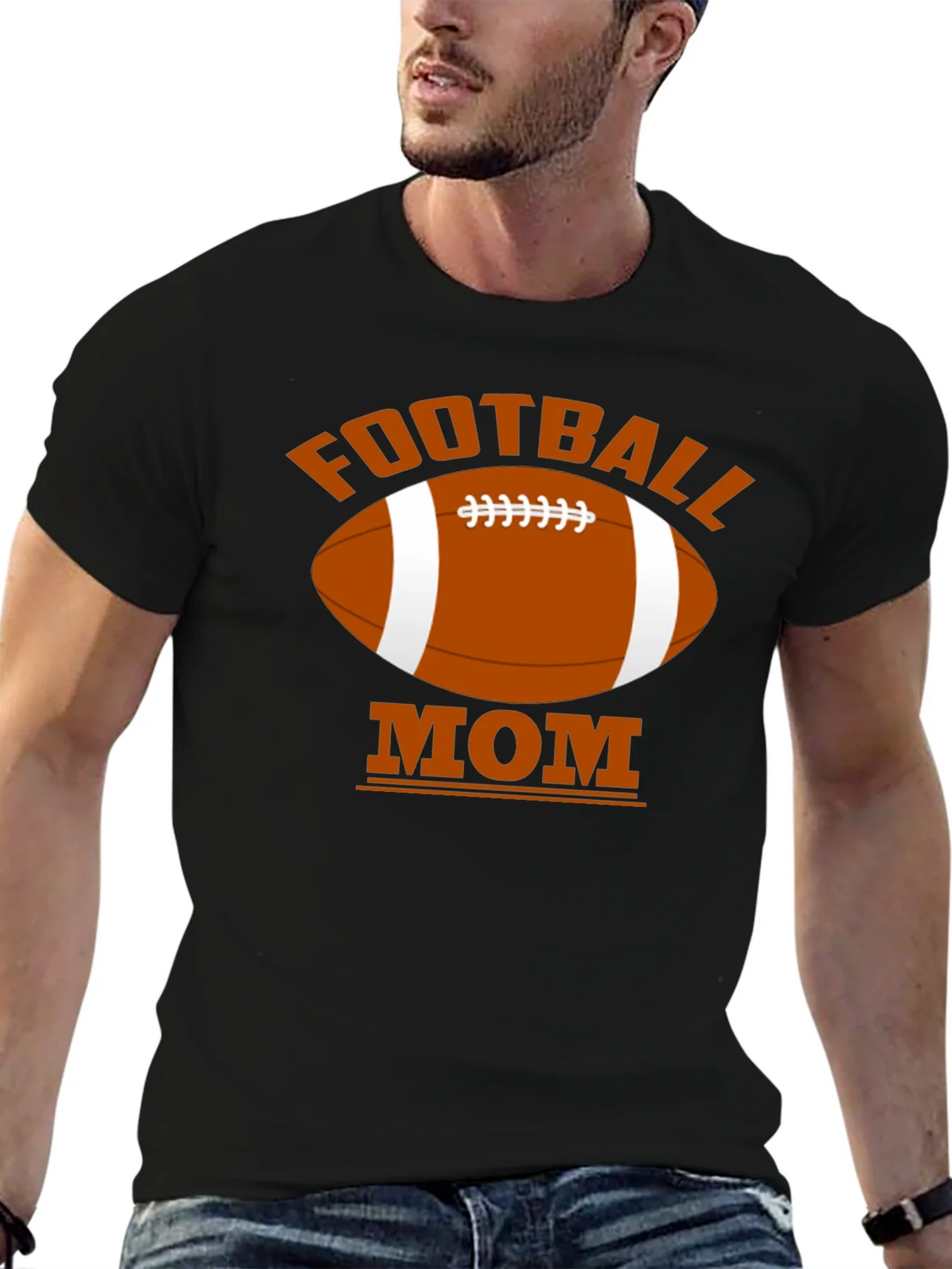 Football Mom Black T-Shirt product image 9