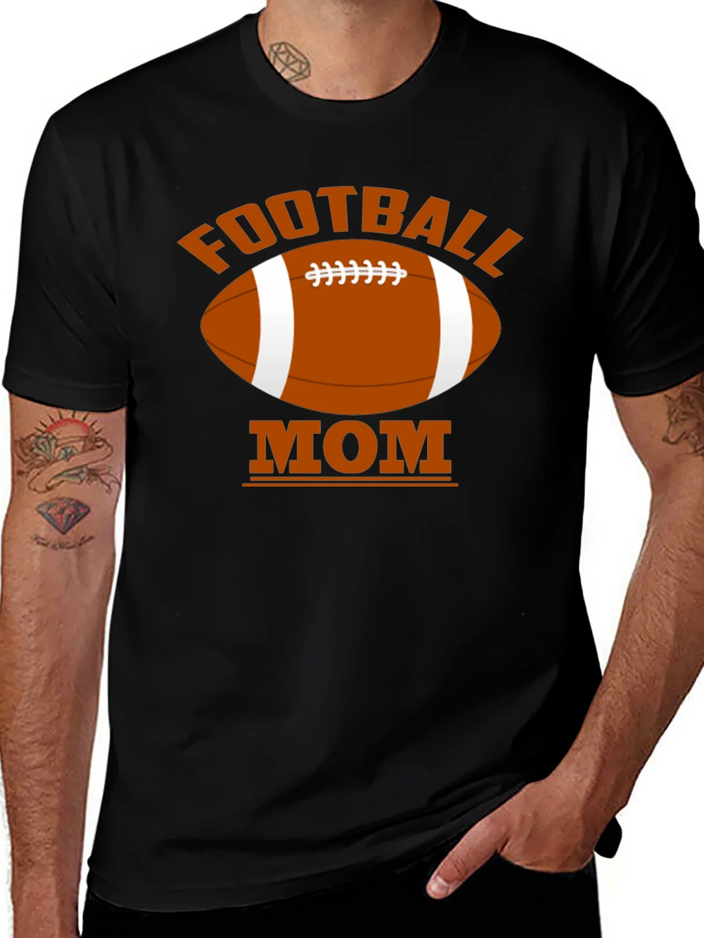 Football Mom Black T-Shirt product image 1