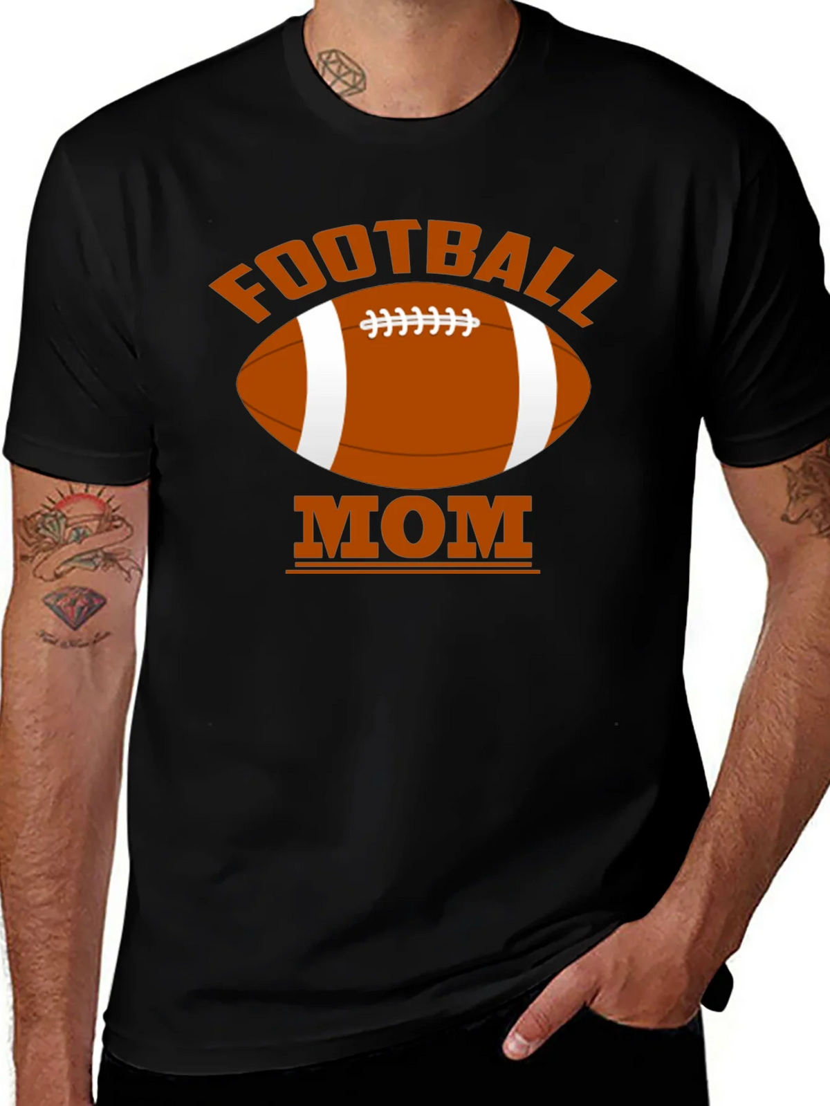 Football Mom Black T-Shirt product image 1