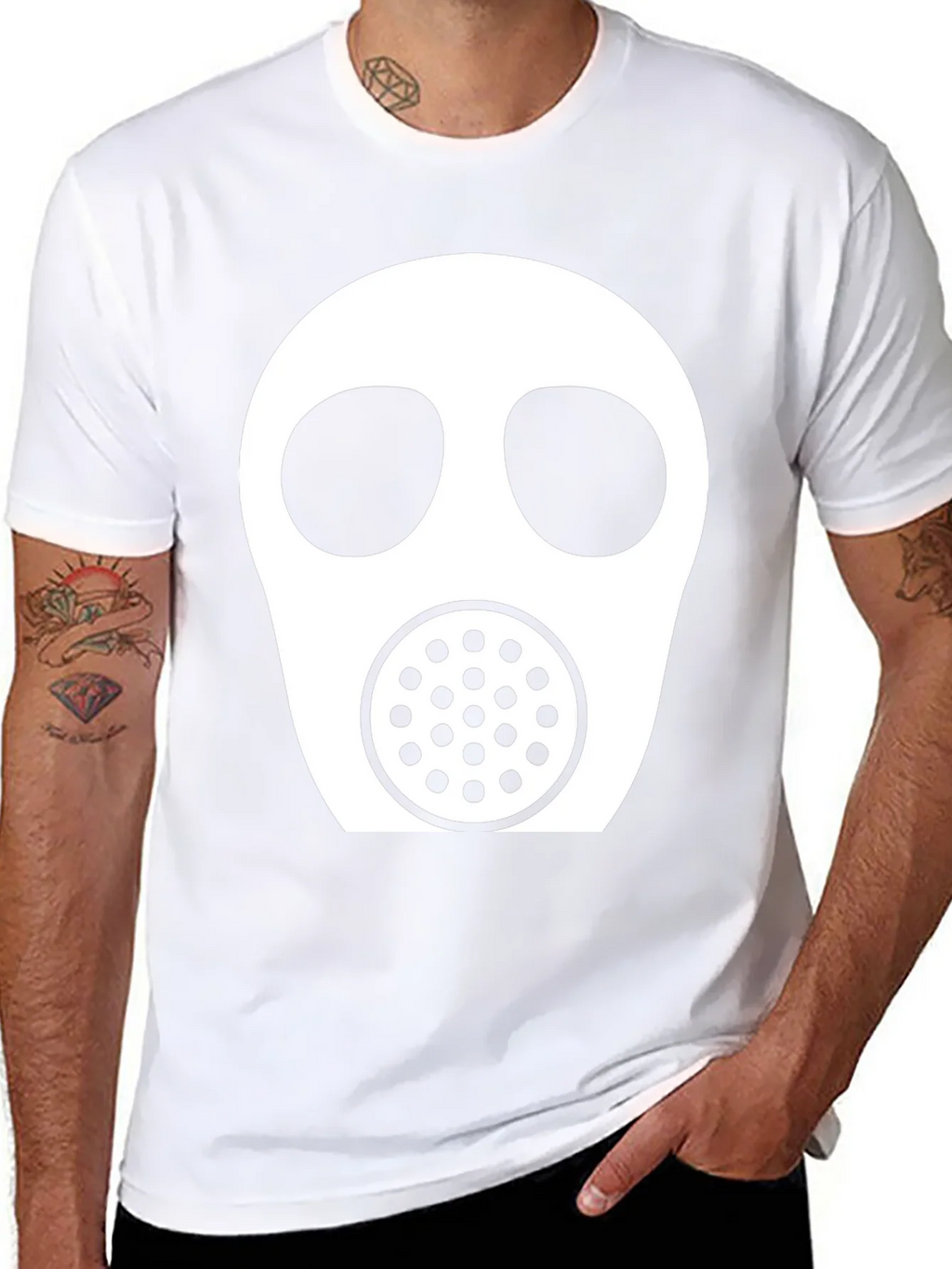 Gas Mask Graphic Tee - Black Casual T-Shirt product image 10